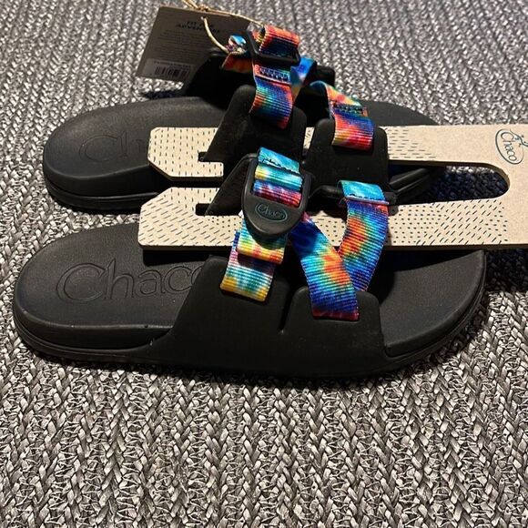 Chaco Chillos Sandal Slides Children’s Dark Tie Dye Size 2 New - Picture 4 of 7